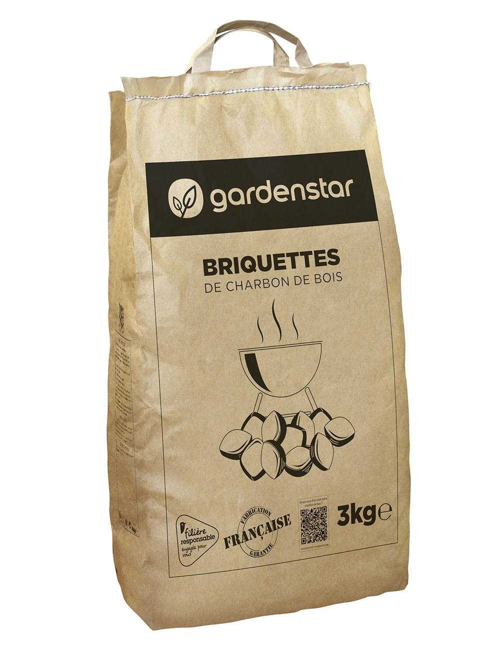 Gardenstar Briquettes de charbon de bois 3kg (3 Kg)