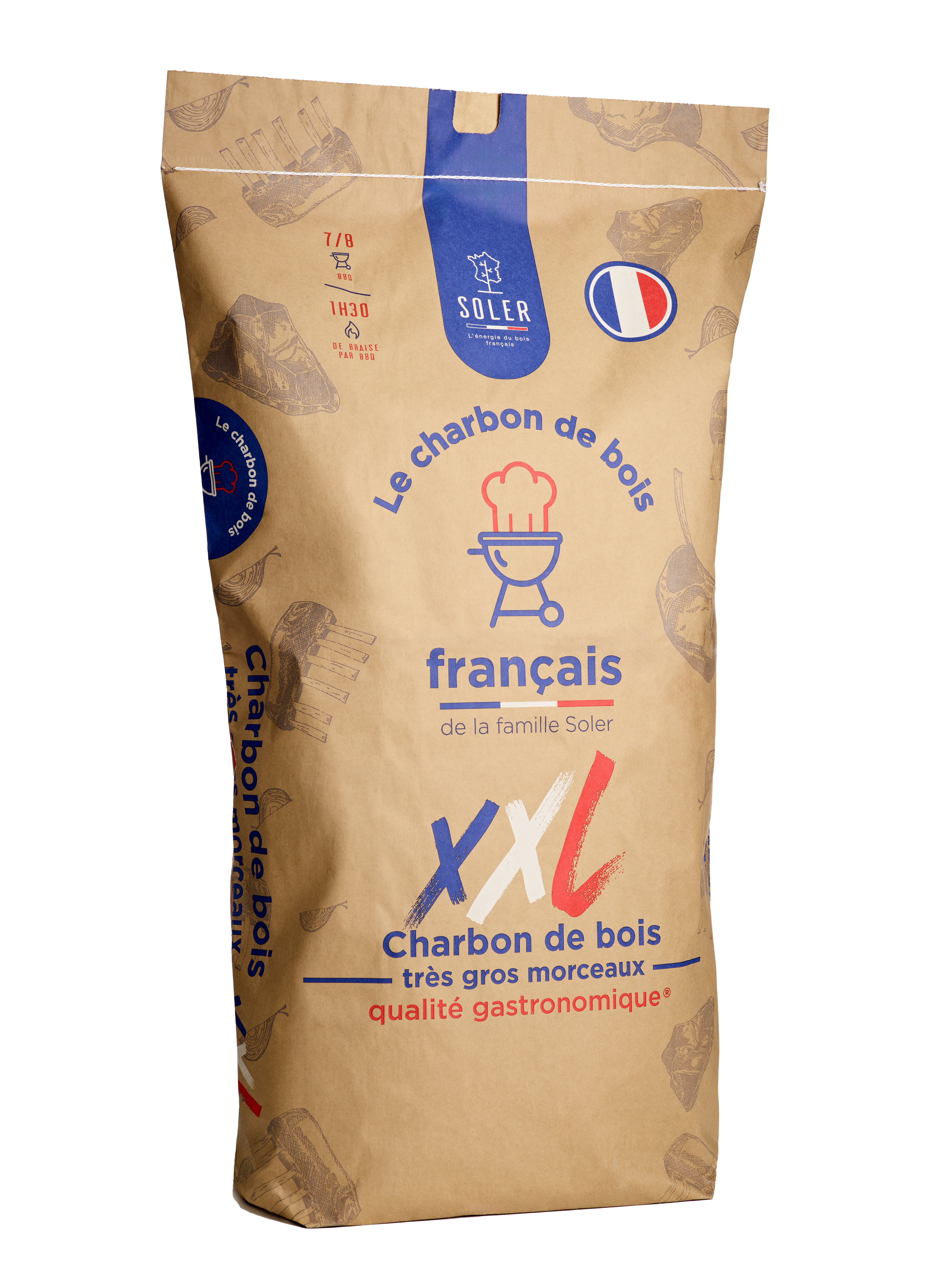 Charbon de bois Francais Tres Gros Morceaux (50 L)