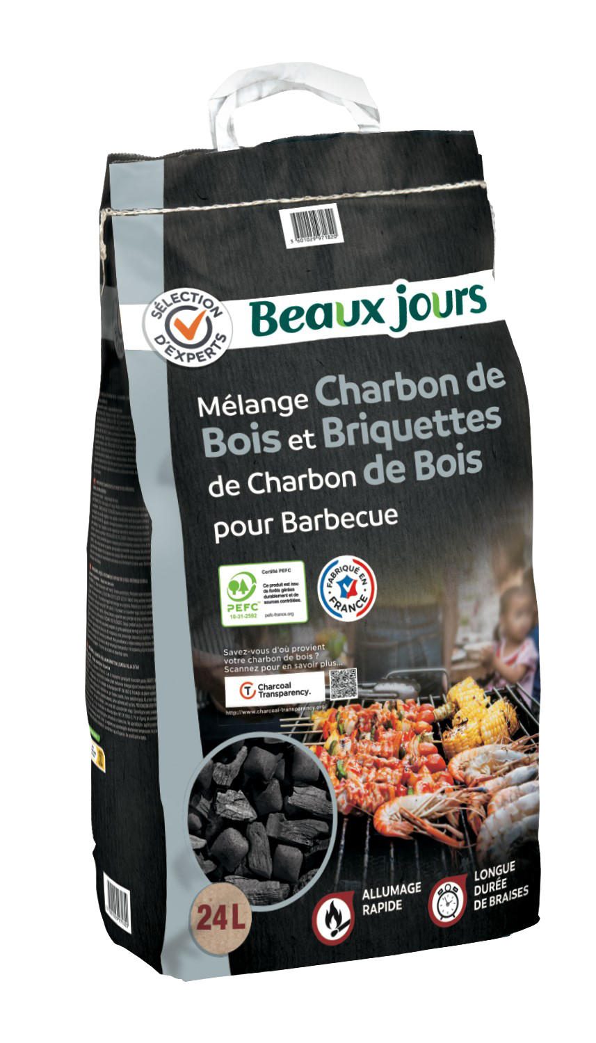 Beaux Jours - Mix charbon de bois et briquettes (24 L)