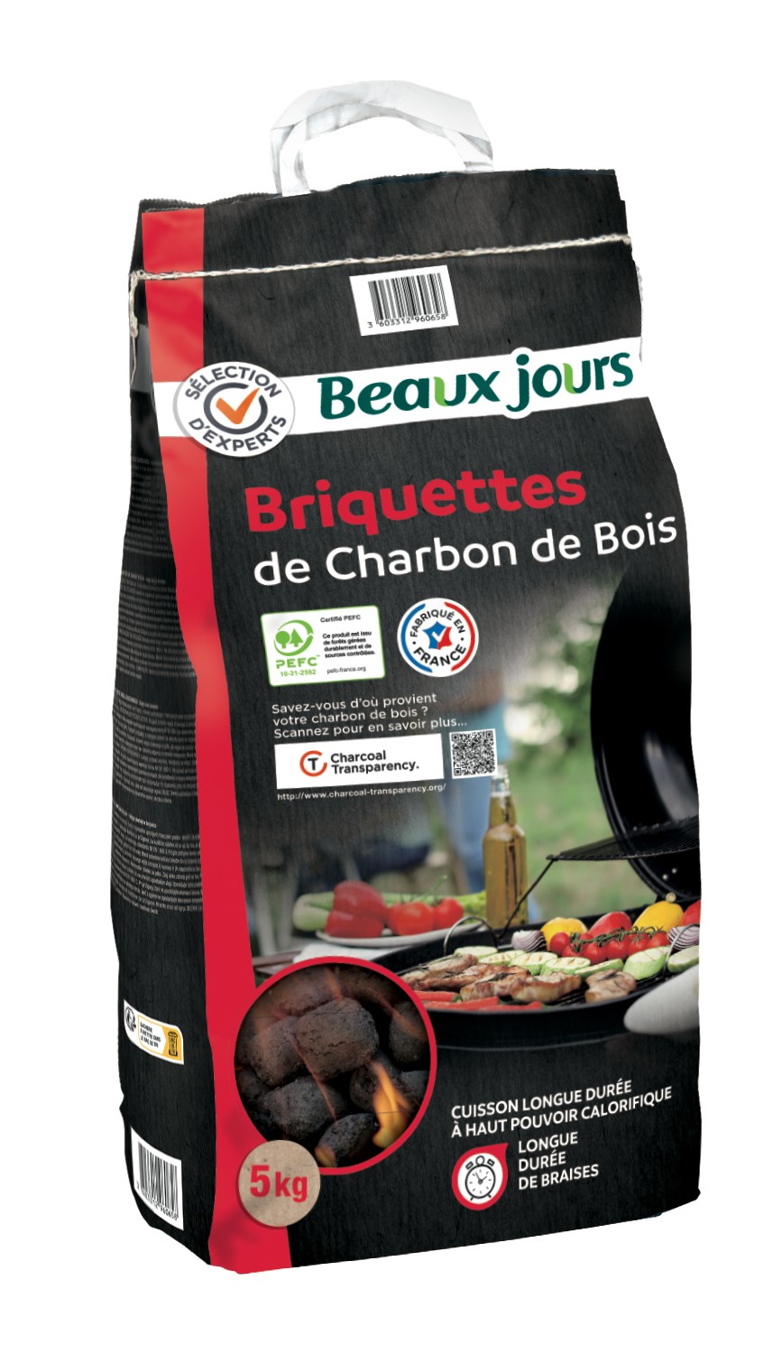 Beaux Jours – Briquettes de charbon de bois (5 Kg)